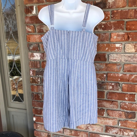 Ashley Stewart blue and white striped romper sz 12 - Picture 4 of 9